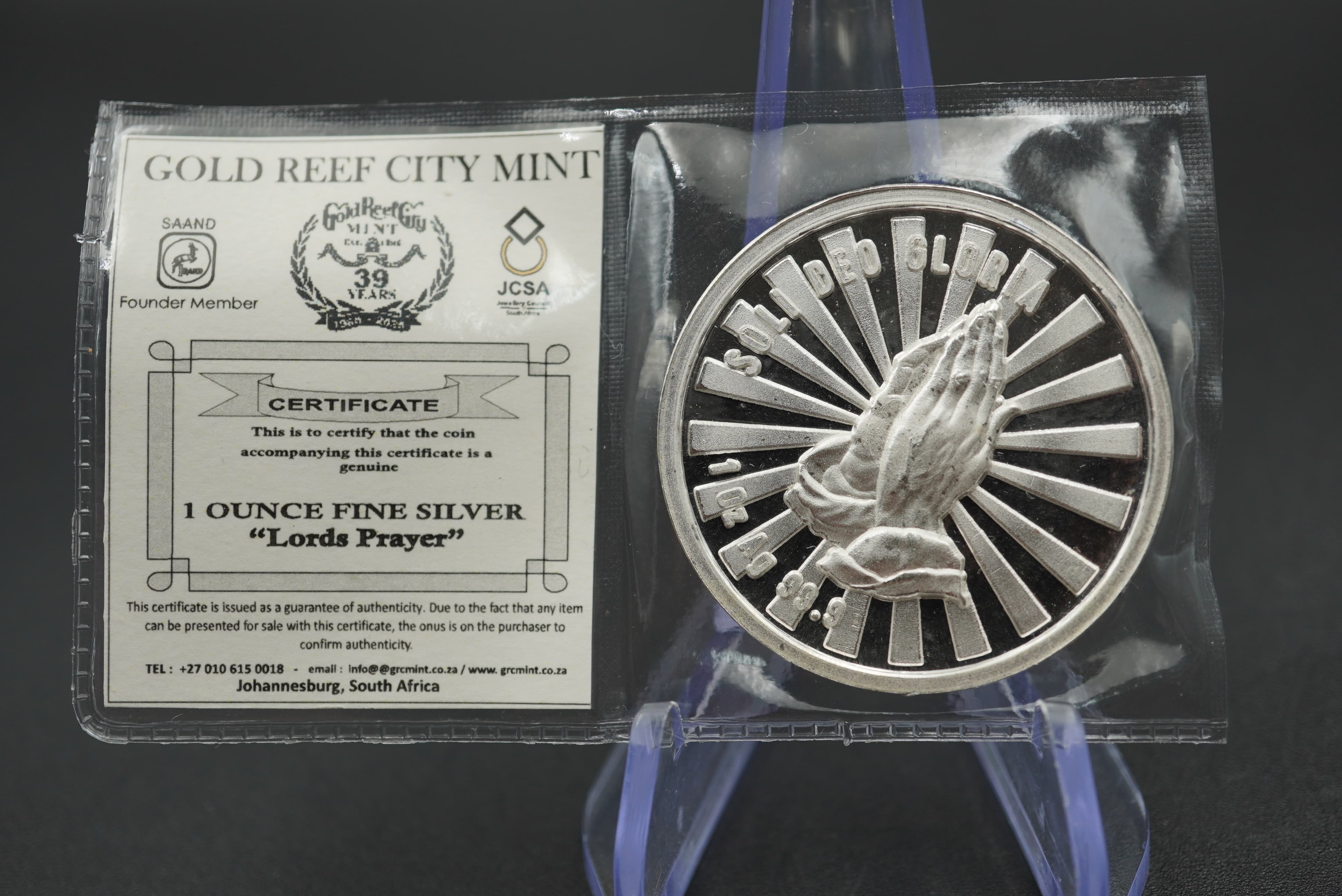 GRC English Lord's Prayer silver 1oz coin