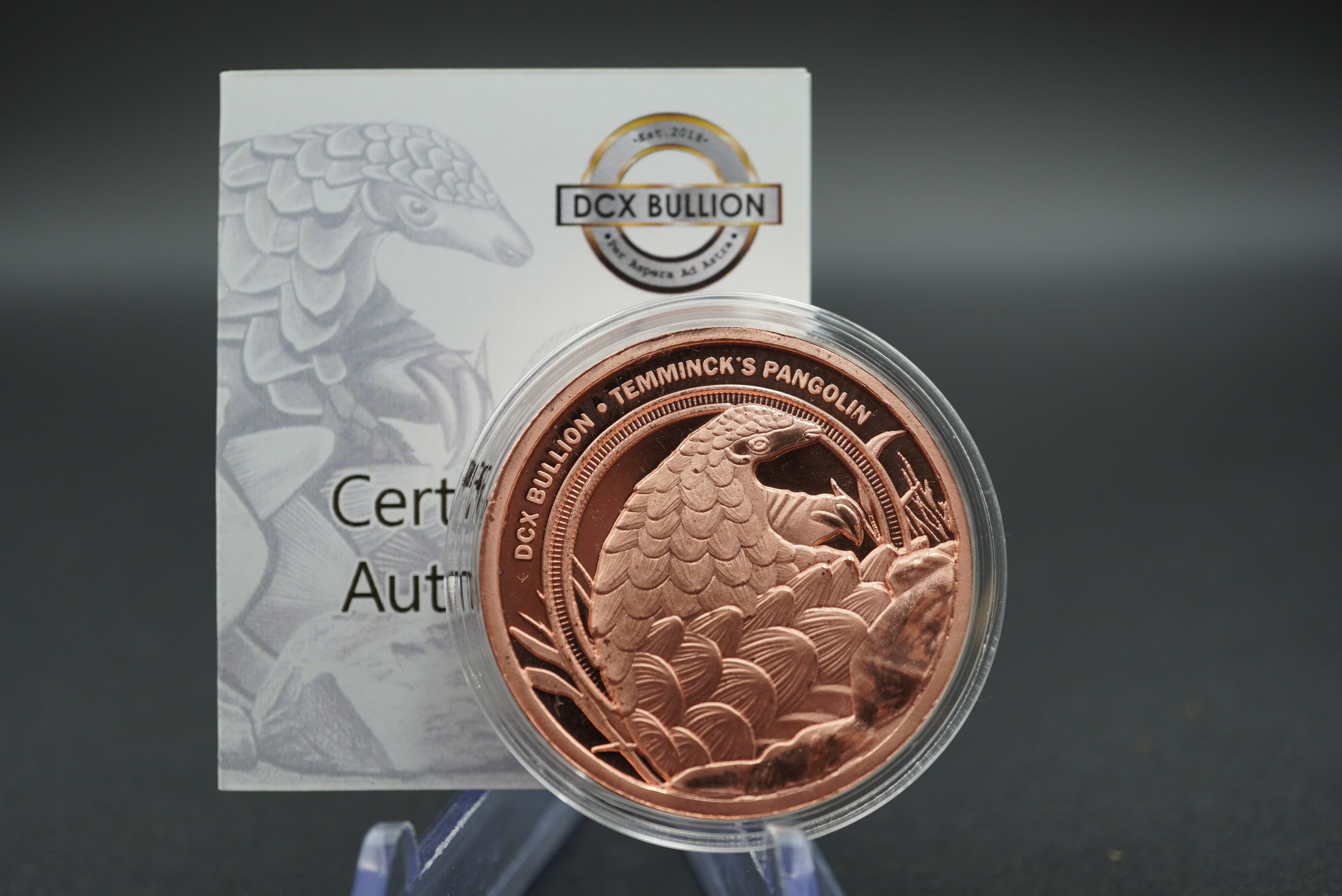 DCX Bullion Temminck's Pangolin copper 1oz coin
