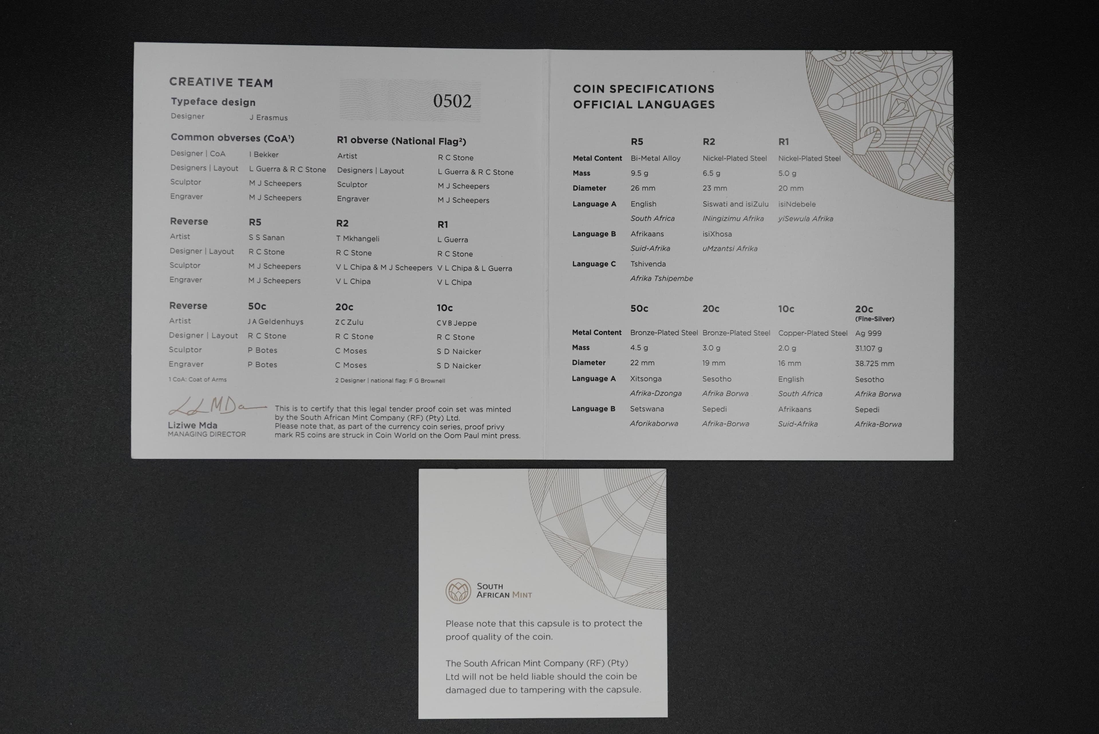 2025 S.Africa Silver Proof Set with Book:The Currency of South Africa:The Development of the Fourth Decimal Coin Series