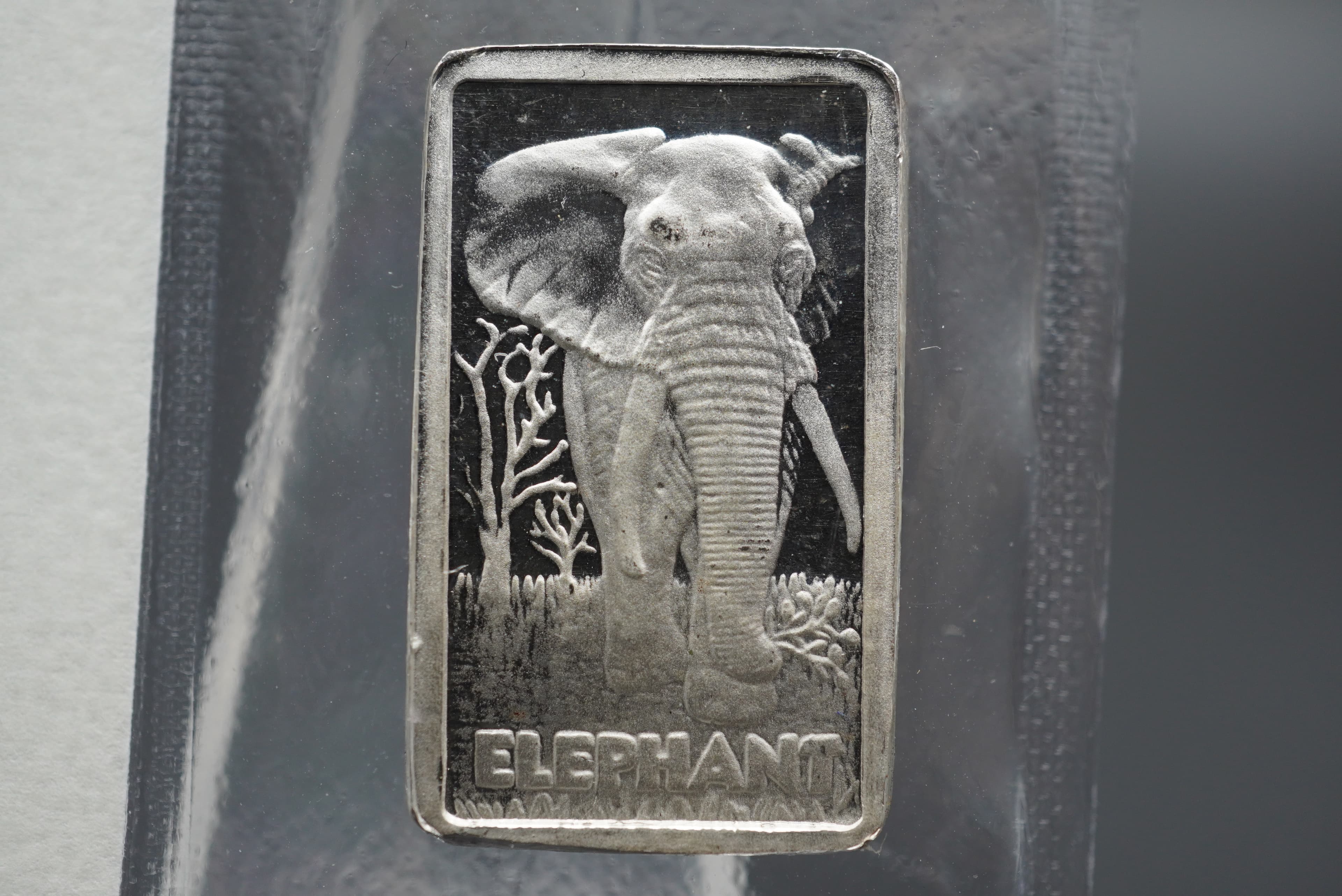 GRC elephant minted bar 10g silver
