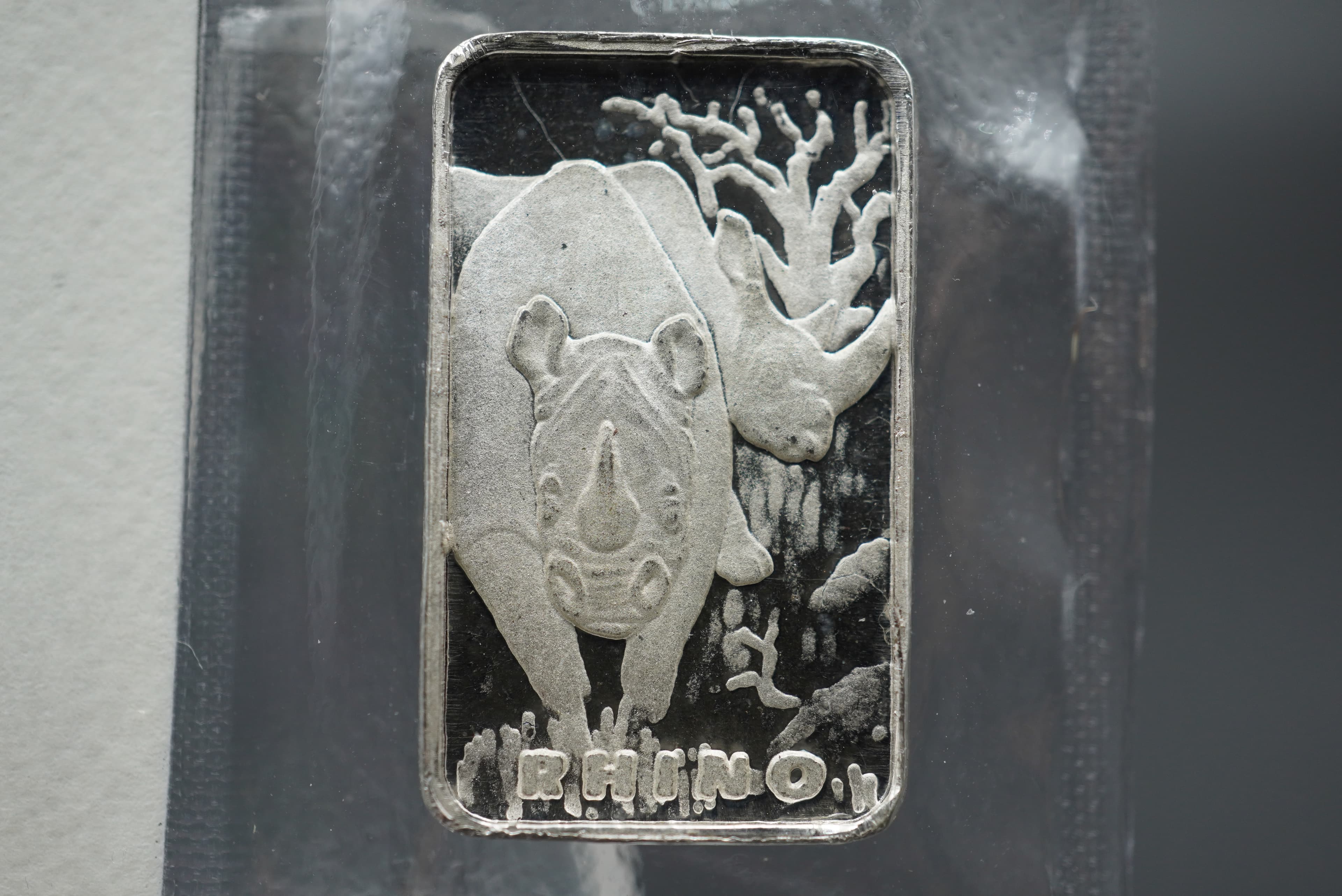 GRC rhino minted bar 10g silver