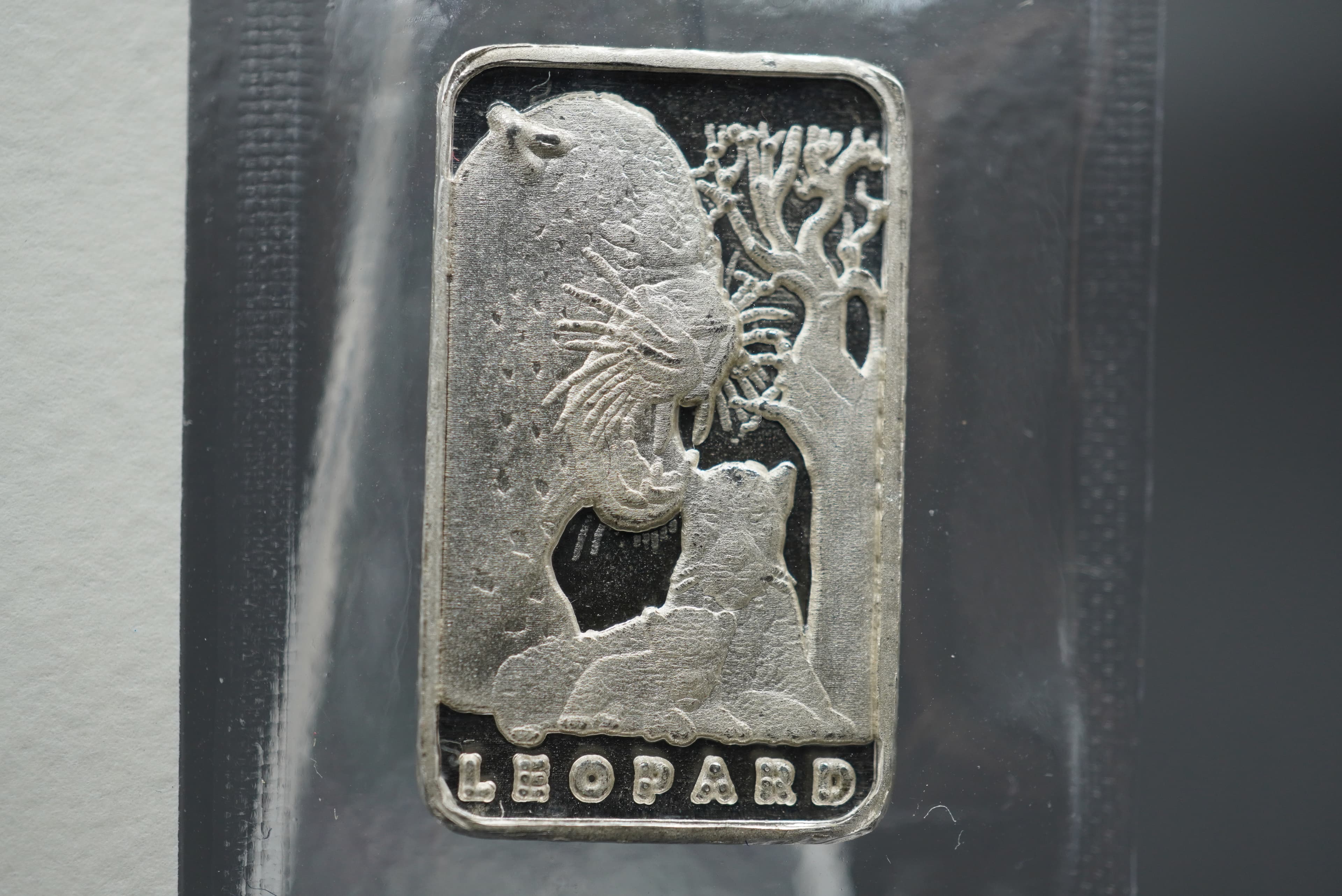 GRC leopard minted bar 10g silver