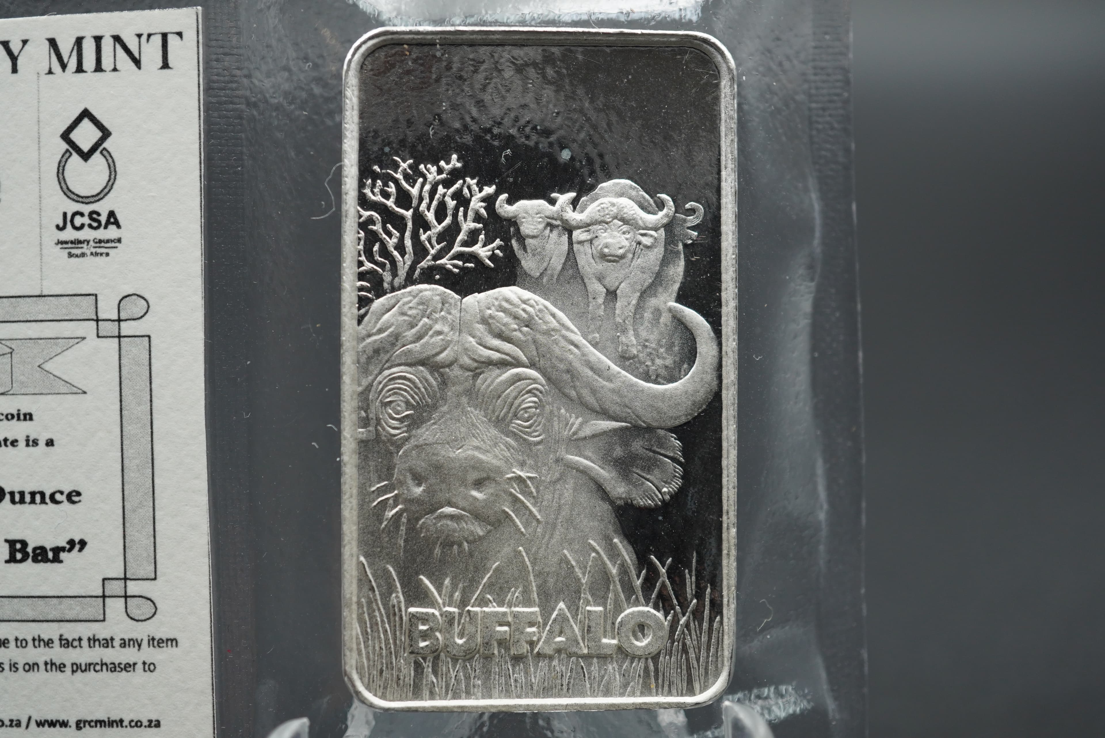 GRC Big Five Minted Bar Buffalo 1oz silver