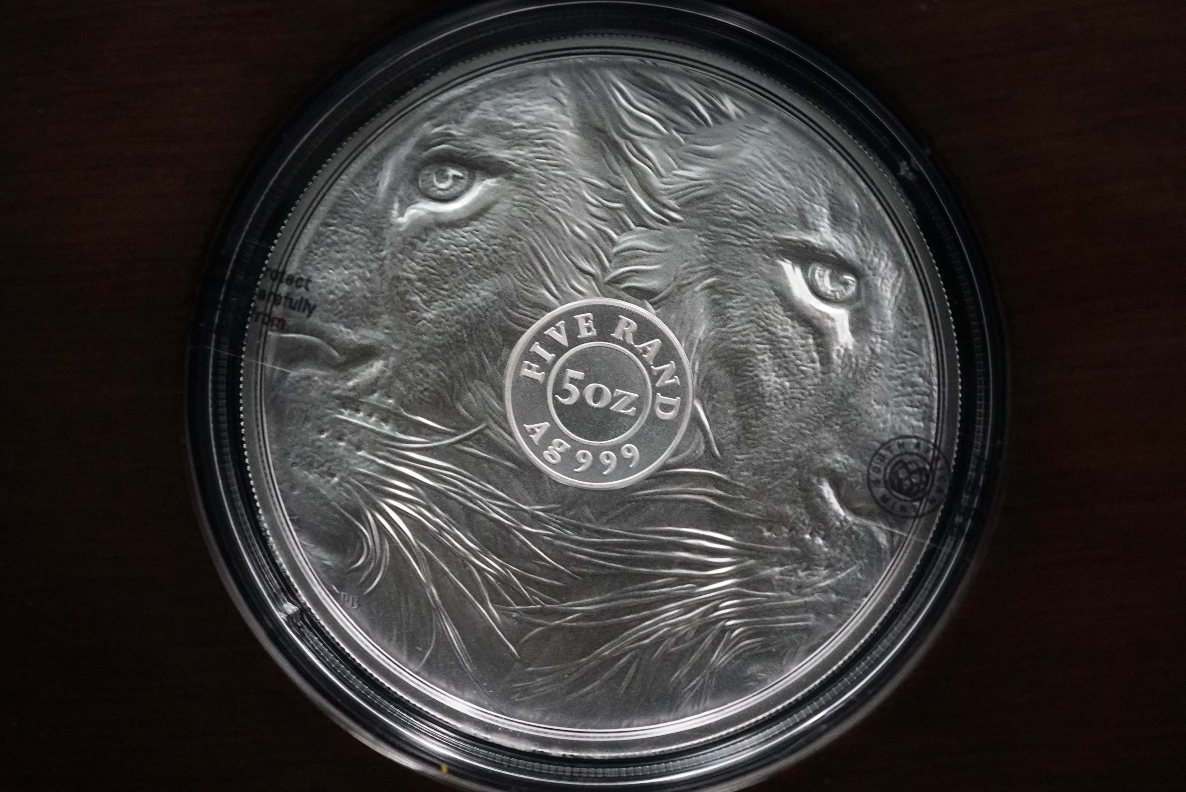 2022 R5 5oz Fine-Silver Brilliant Uncirculated Coin Africa's Big Five - Lion, Series II