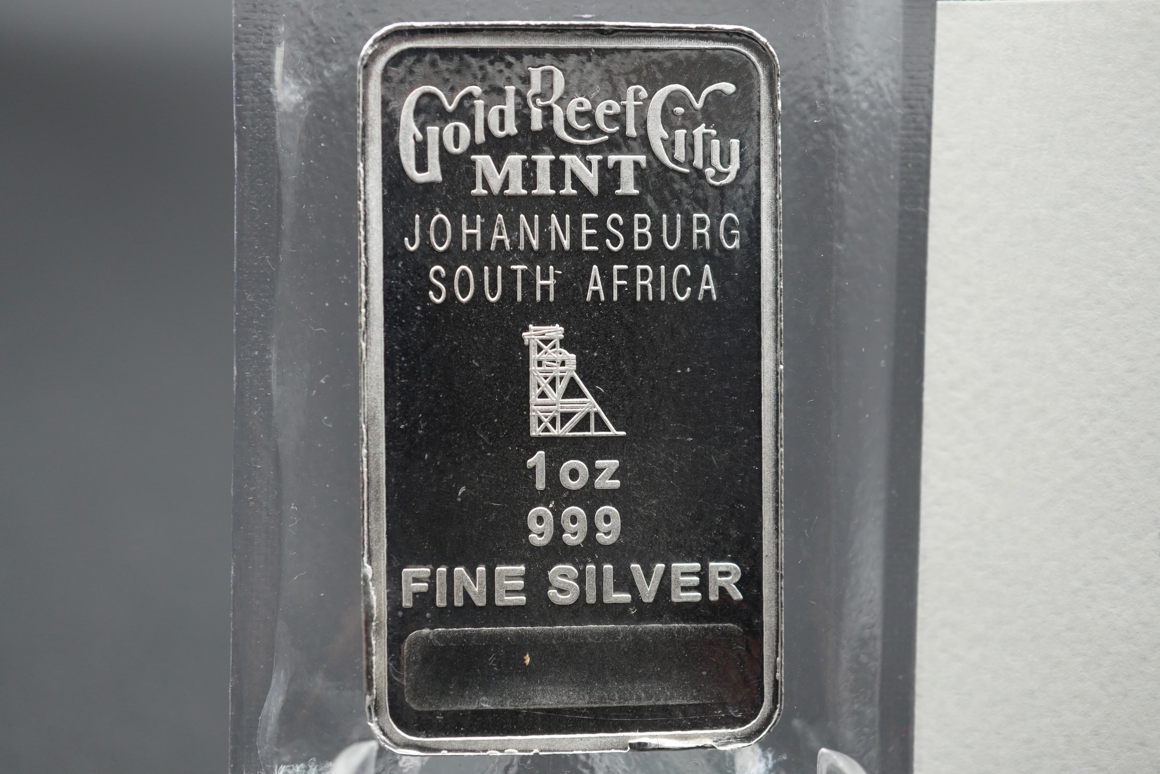 GRC Big Five Minted Bar elephant 1oz silver