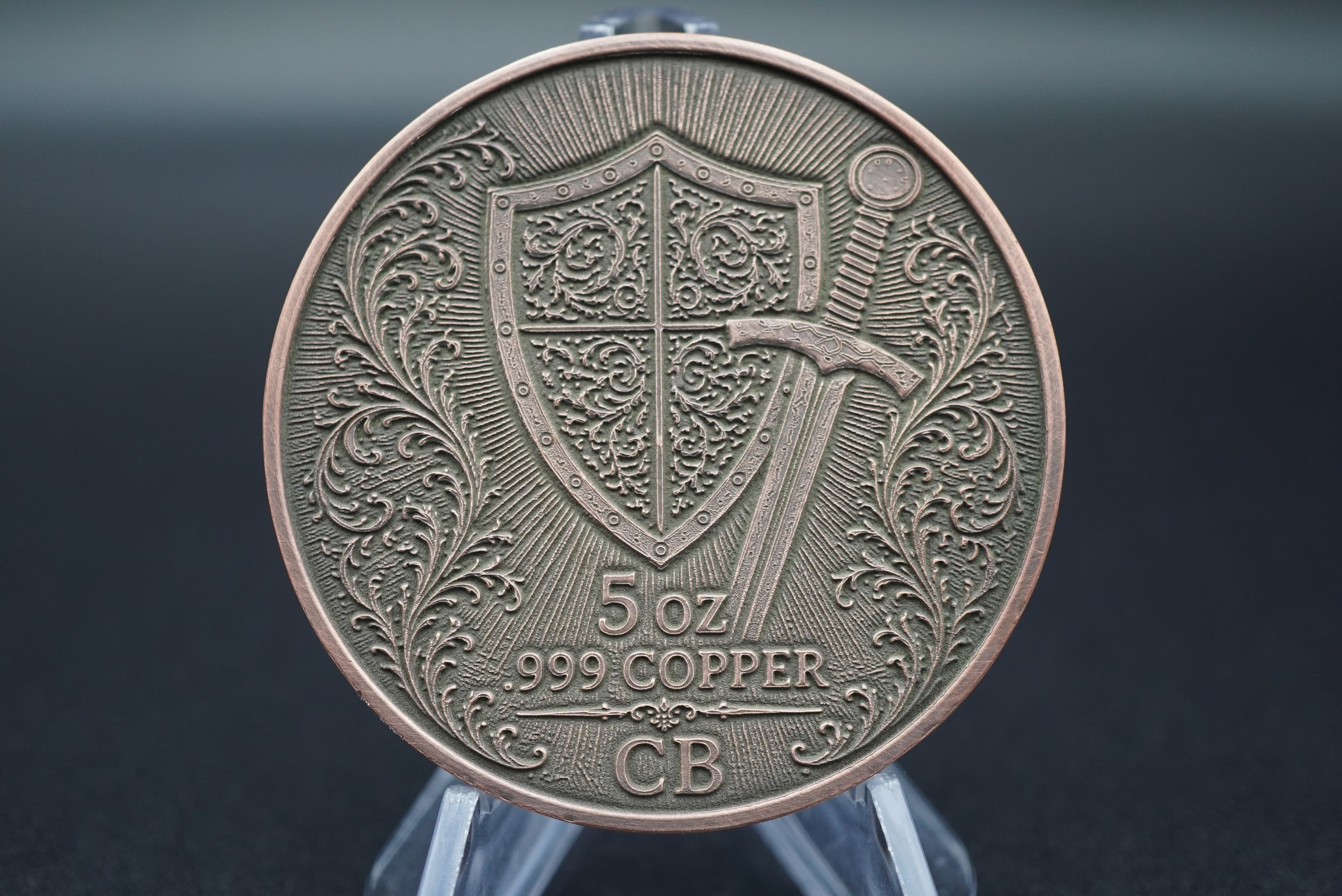 2026 5oz .999 Copper Antique Excalibur Limited Mintage