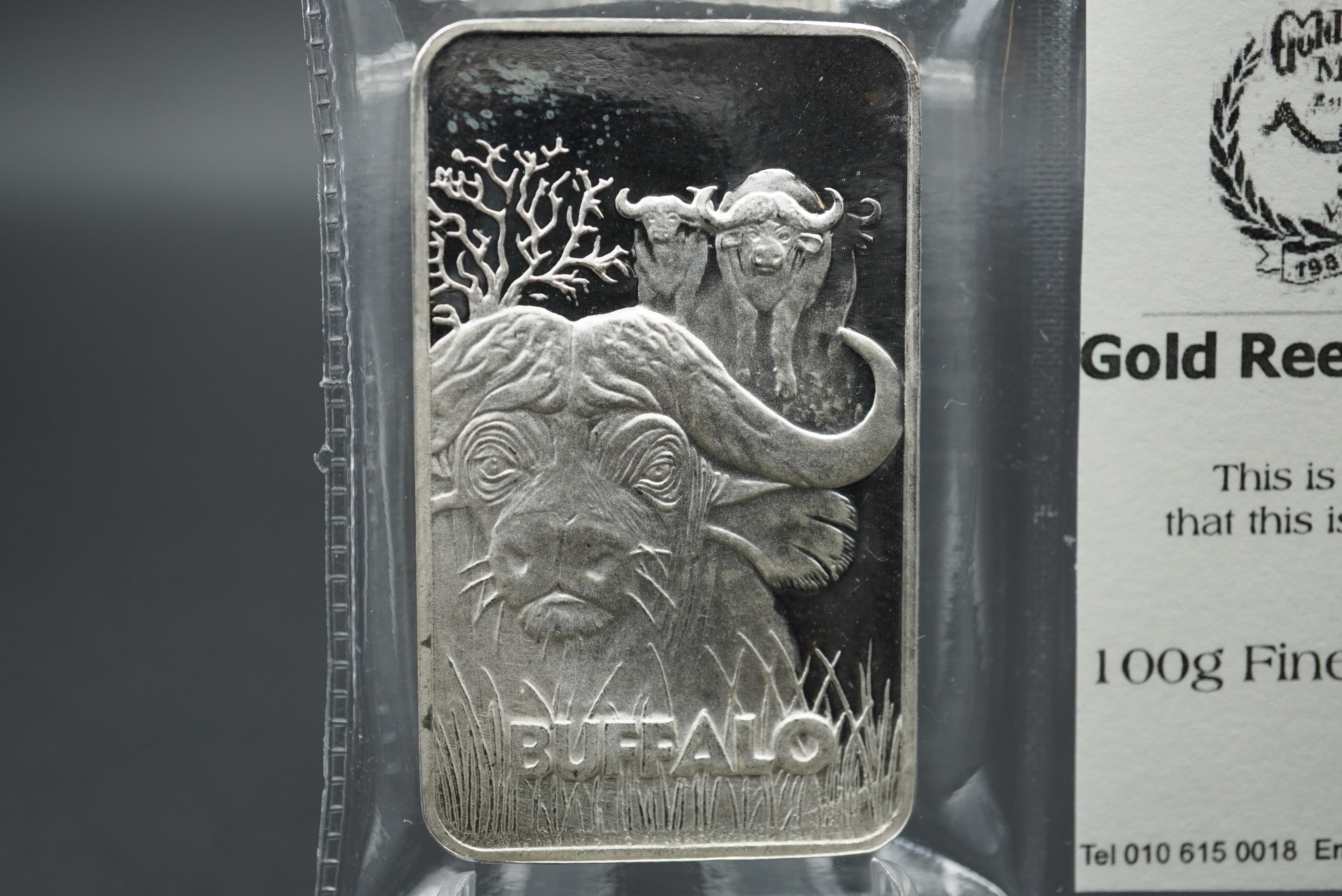 GRC Big Five 100g Fine Silver Bar Buffalo