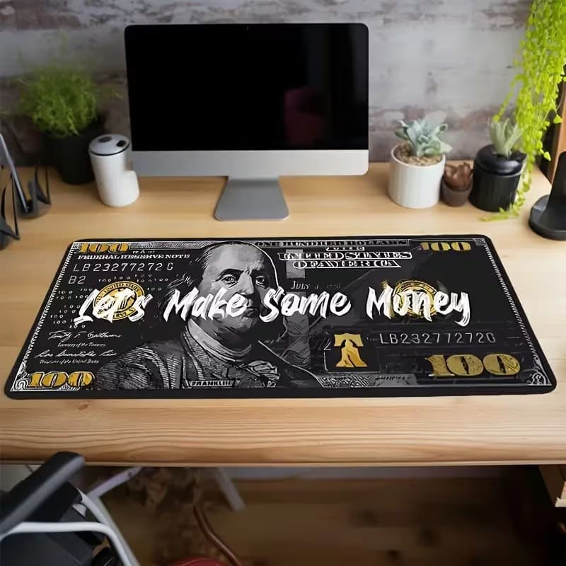 Desk Mat-100 Dolar Bill XL – Franklin Gold Edition