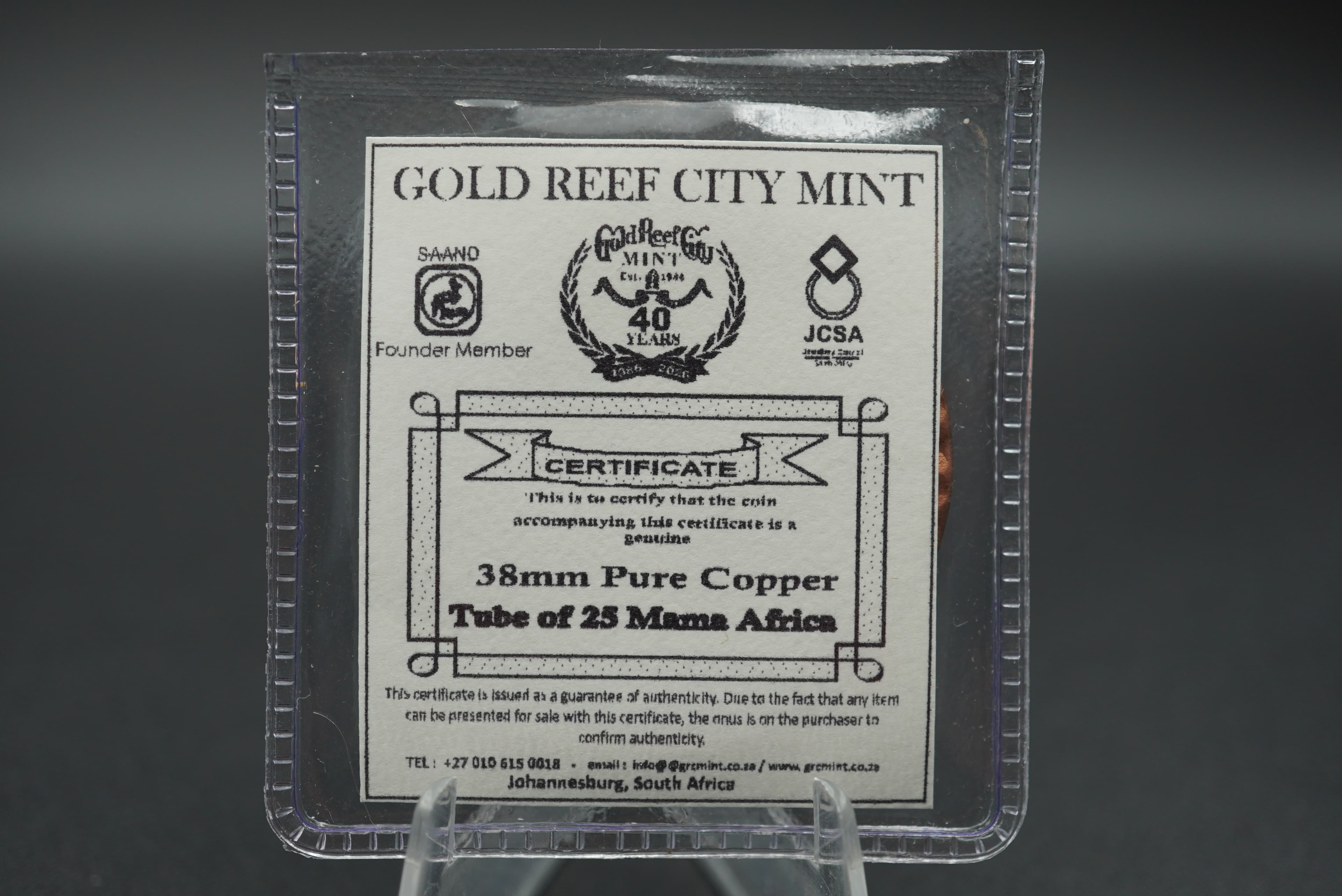 GRC Mama africa Pure Copper 1oz Coin