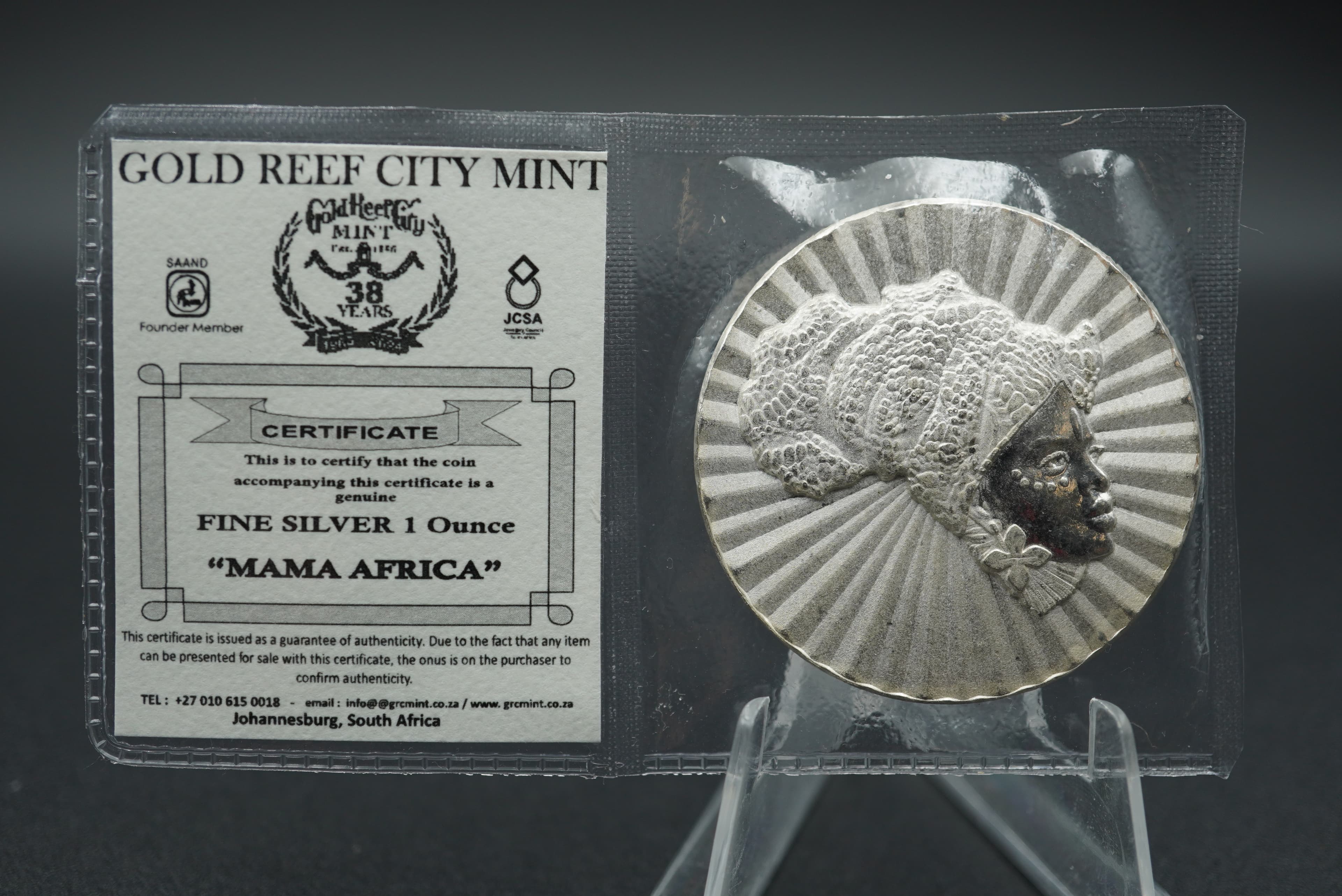 GRC Mama africa Fine Silver 1oz coin