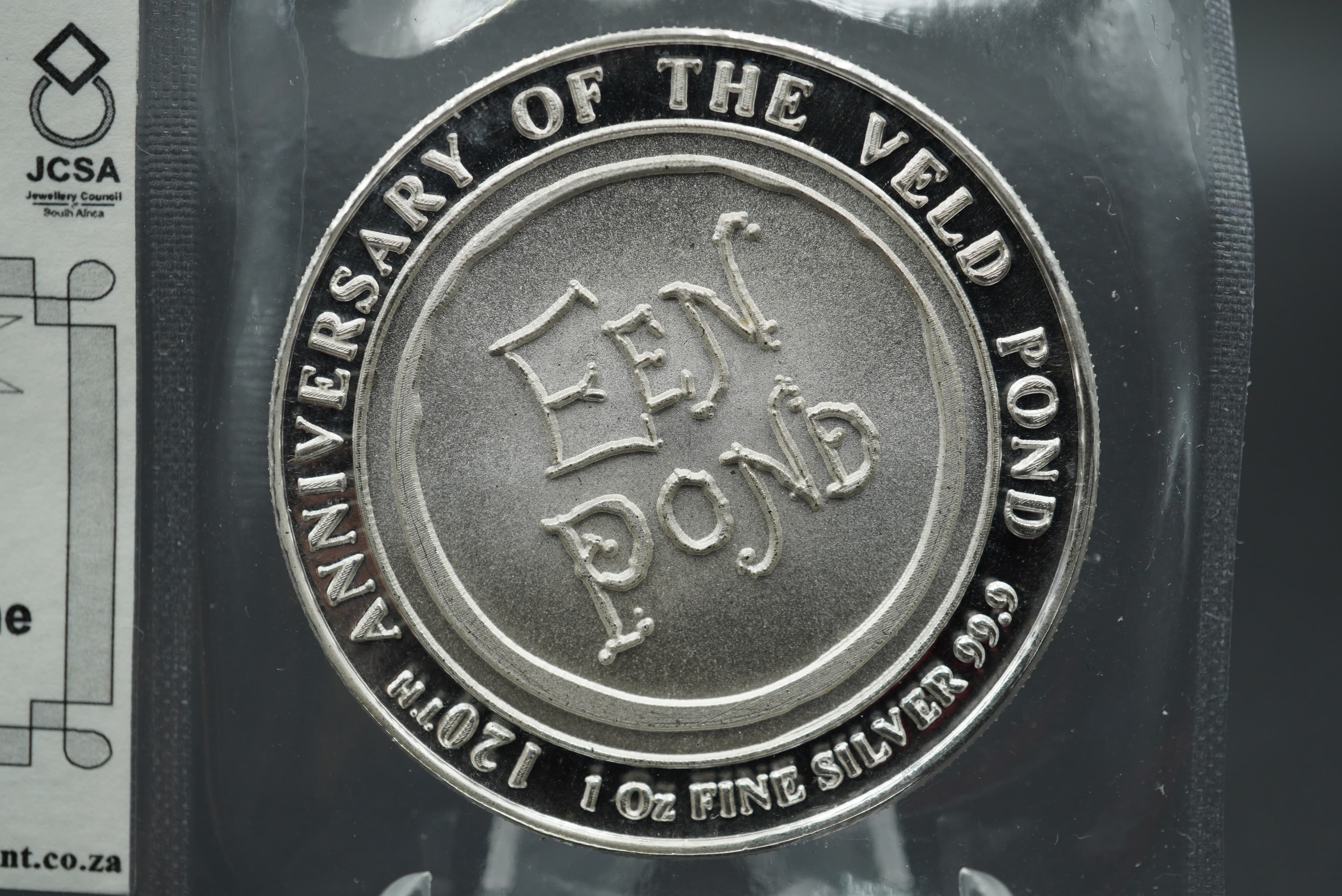 GRC 120th anniversary of the veld pond fine silver 1oz coin