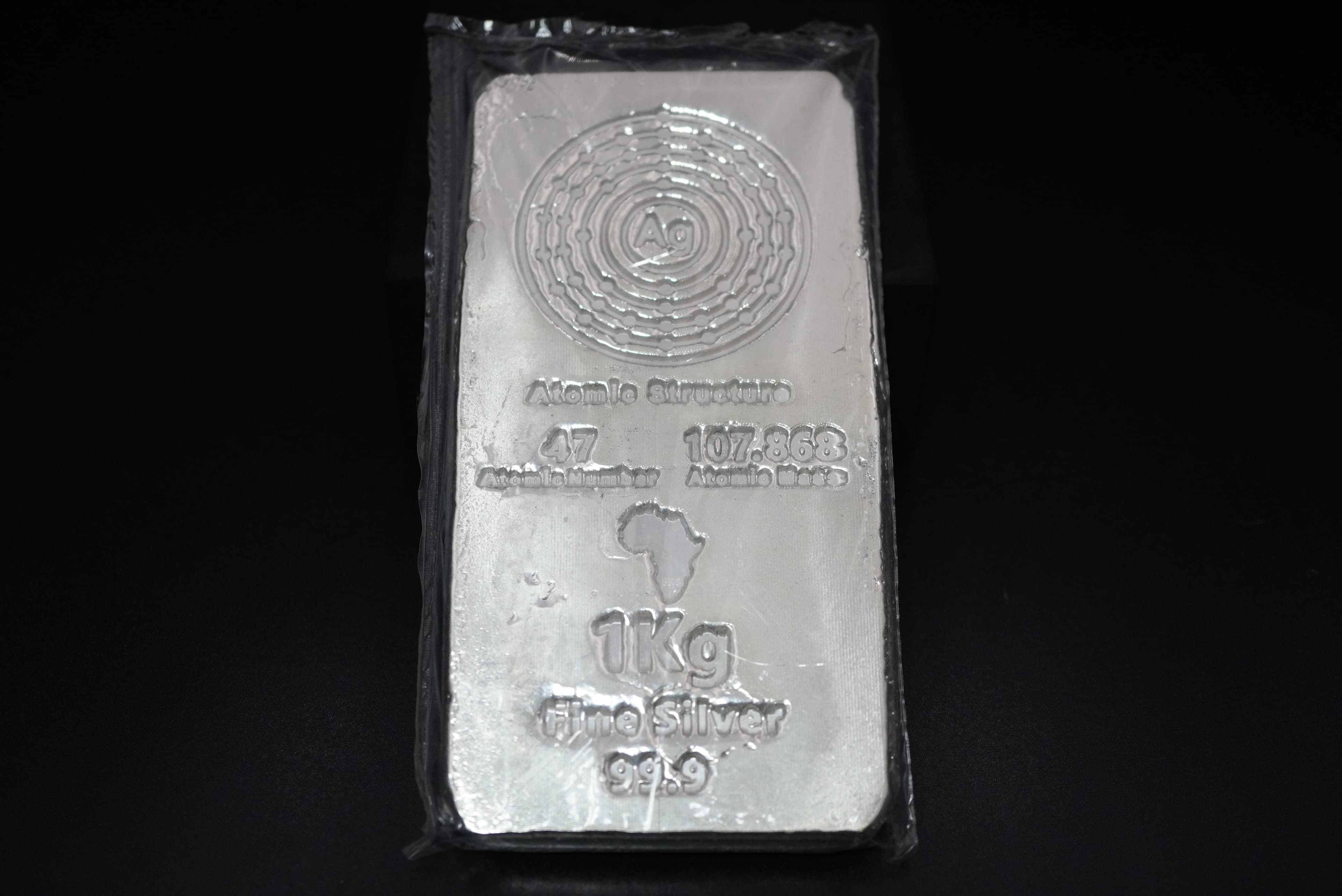 GRC Atomic structure 1kg Fine silver bar