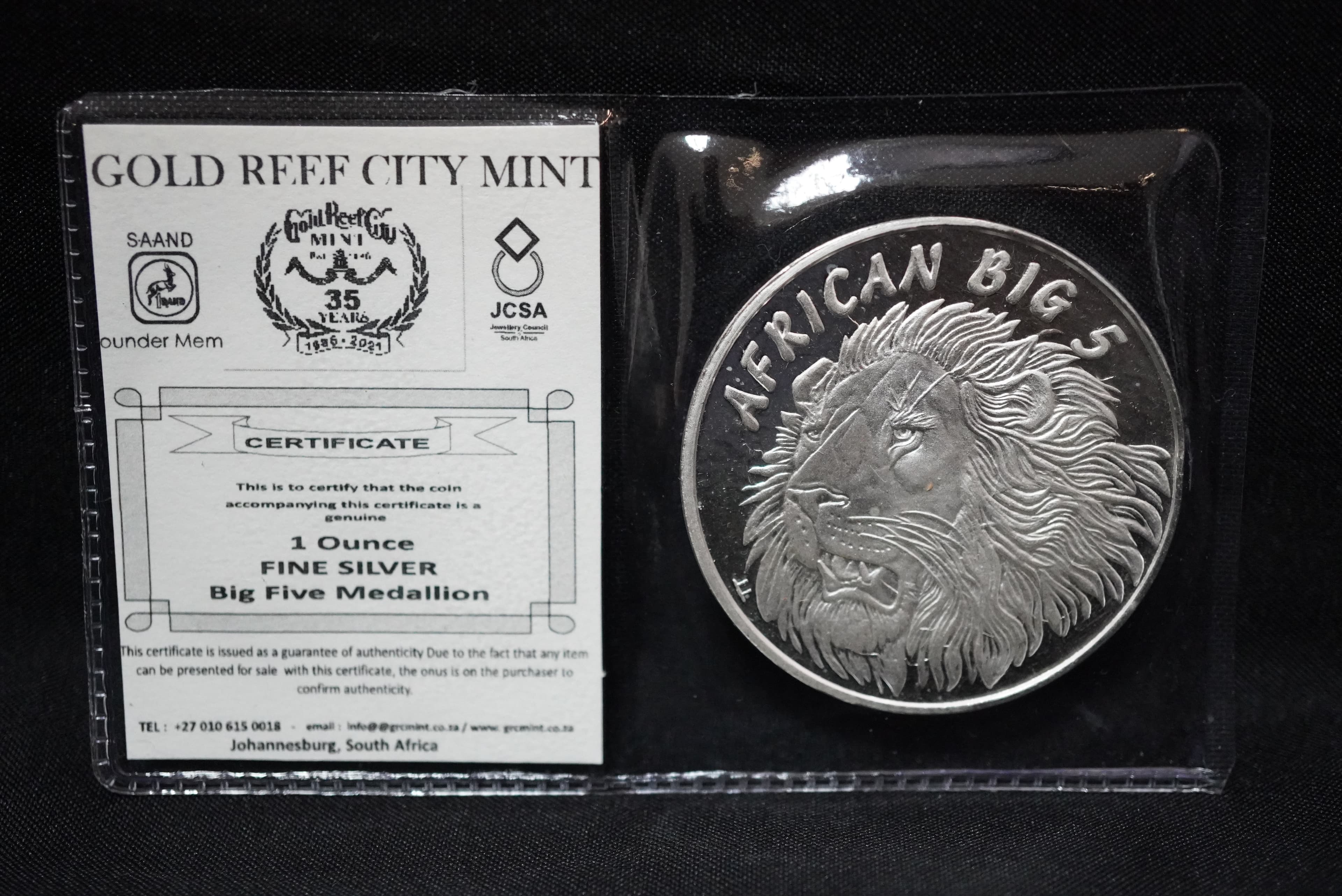 GRC Big Five Lion 1oz Medallion