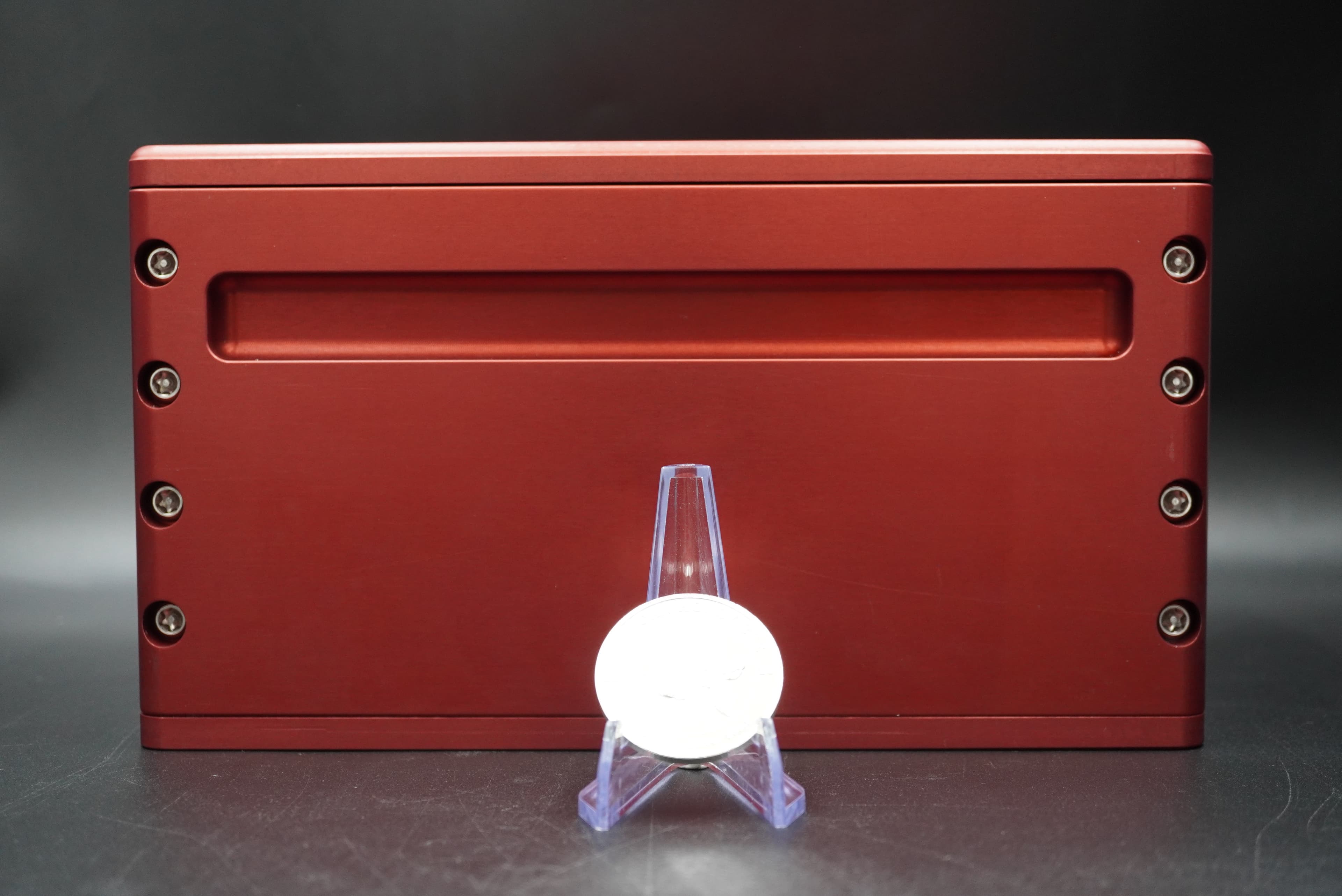 Fully Custom 1 of 2 Aluminium Silver Coin Monster Box (Red)