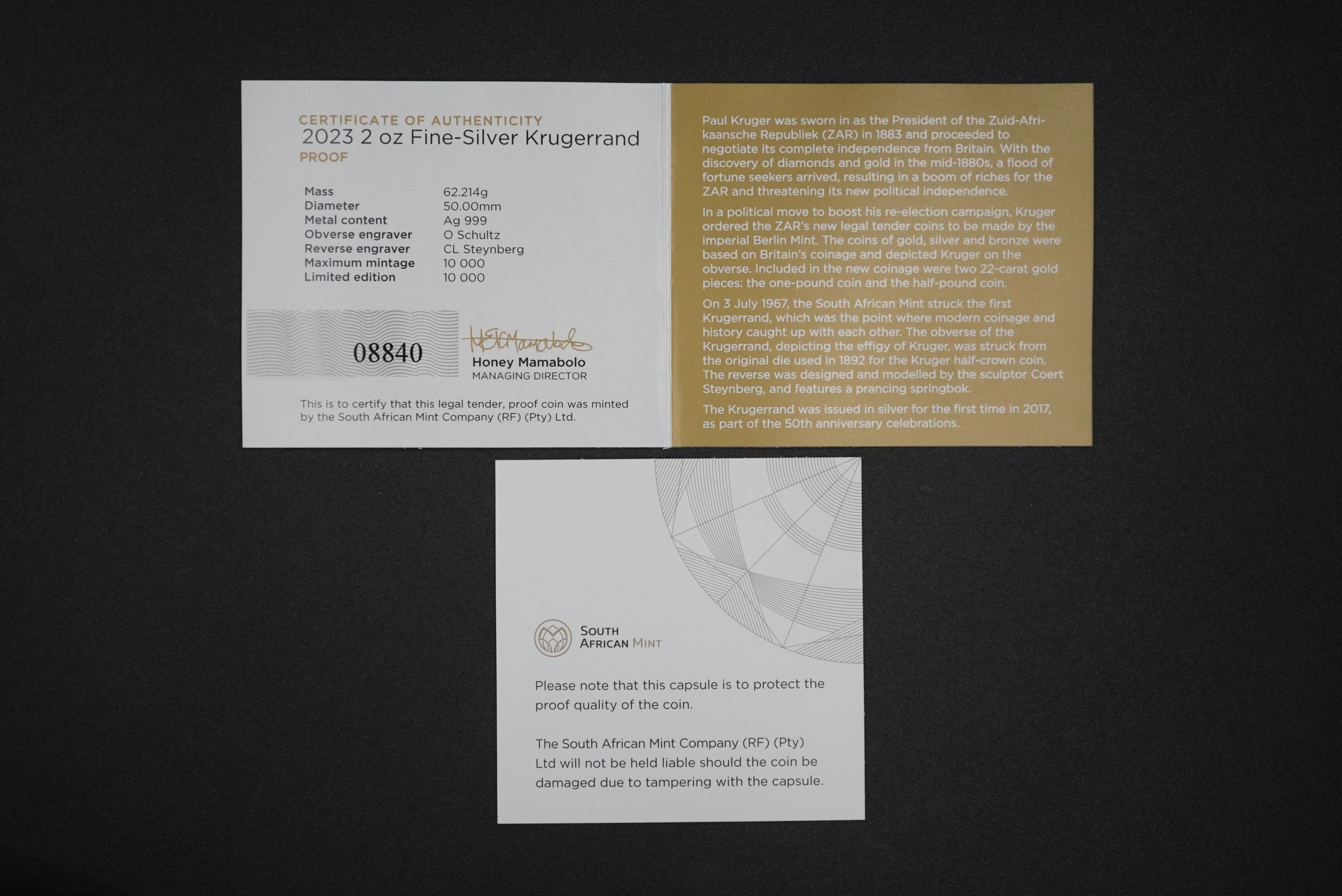 2023 2 oz Fine-Silver Krugerrand Proof