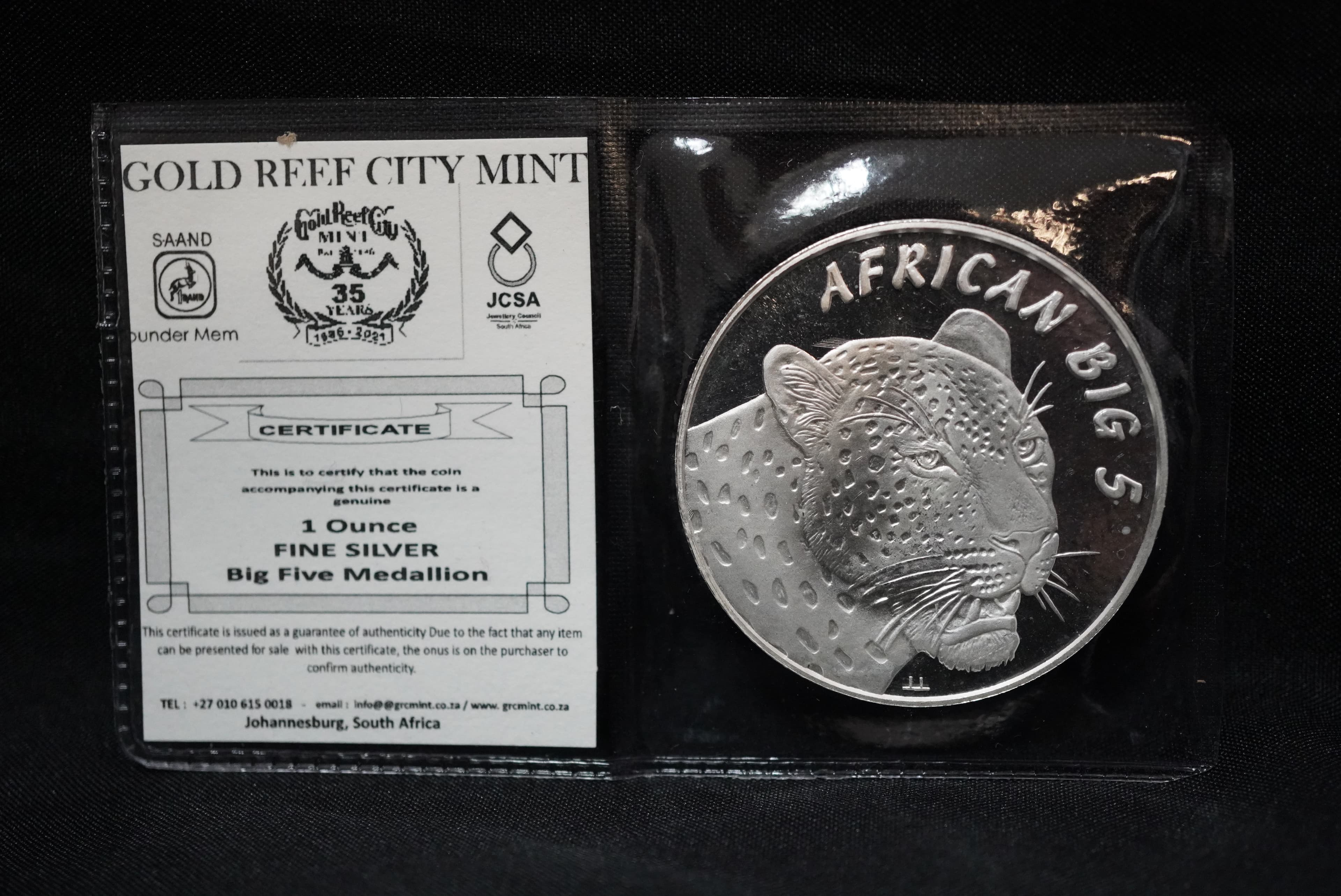 GRC Big Five Leopard 1oz Medallion