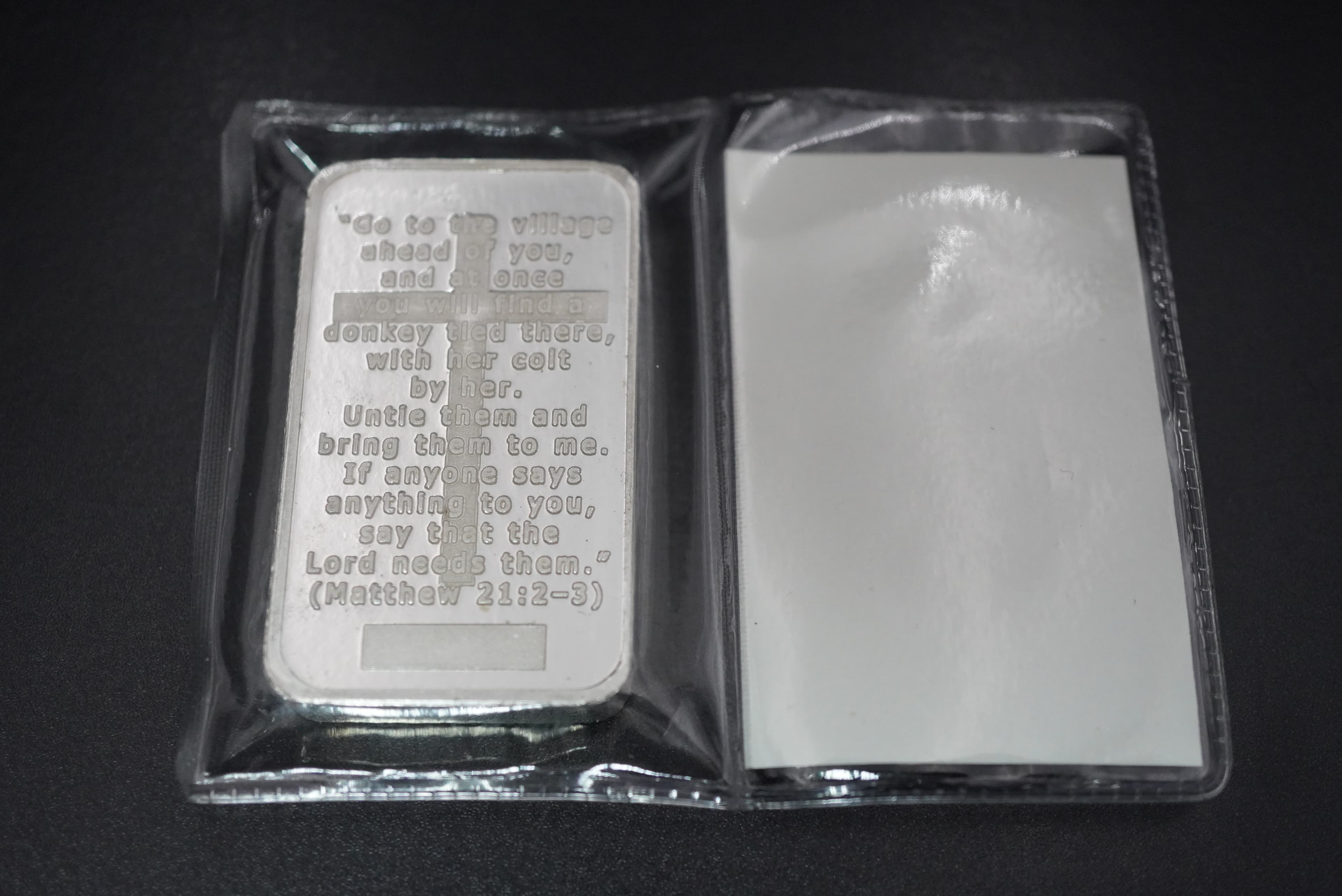 GRC 100g Matthew 21: 2-3 Fine Silver Bar