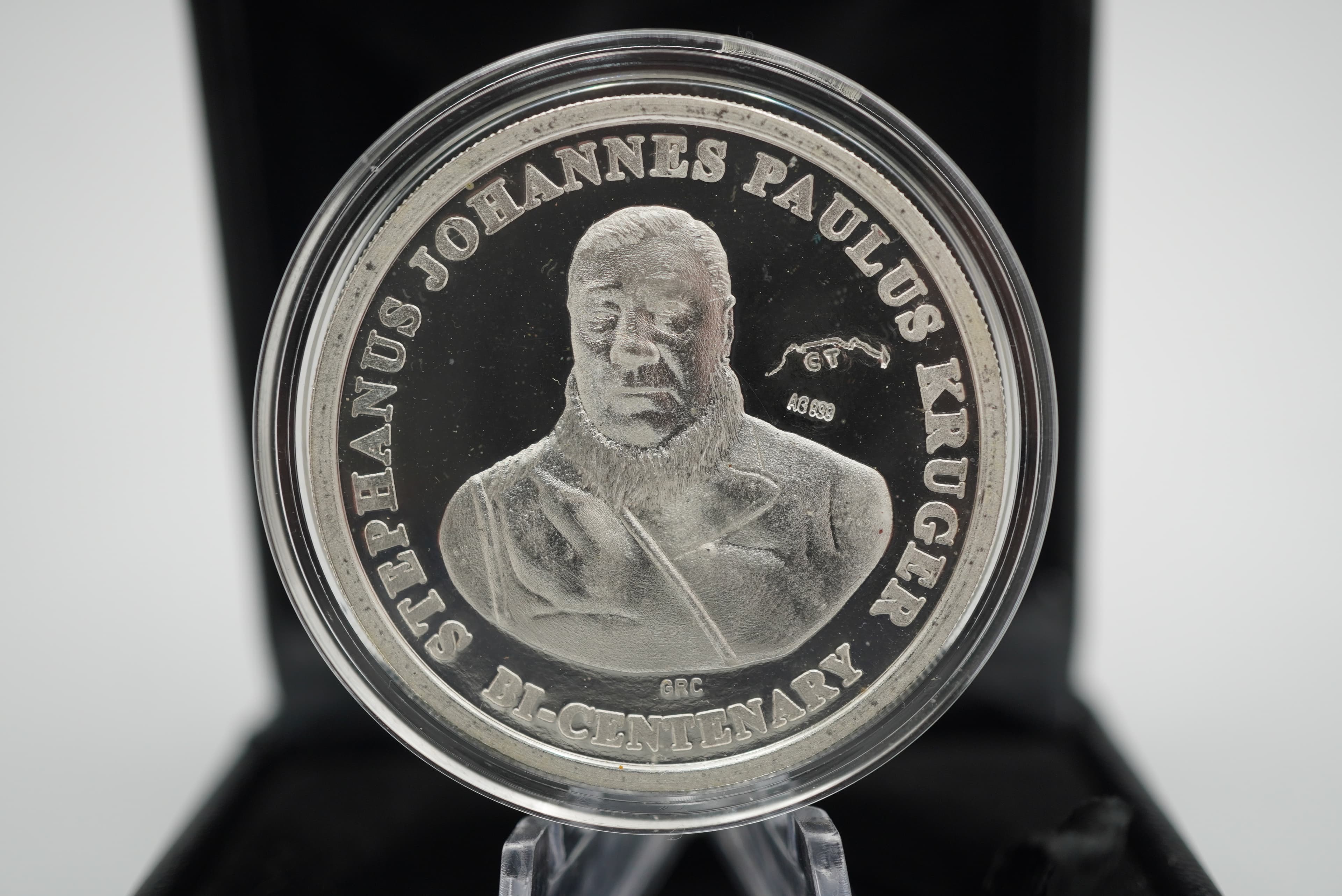 GRC Paul Kruger Bi-Centenary CT Privy Fine silver 1oz Medallion