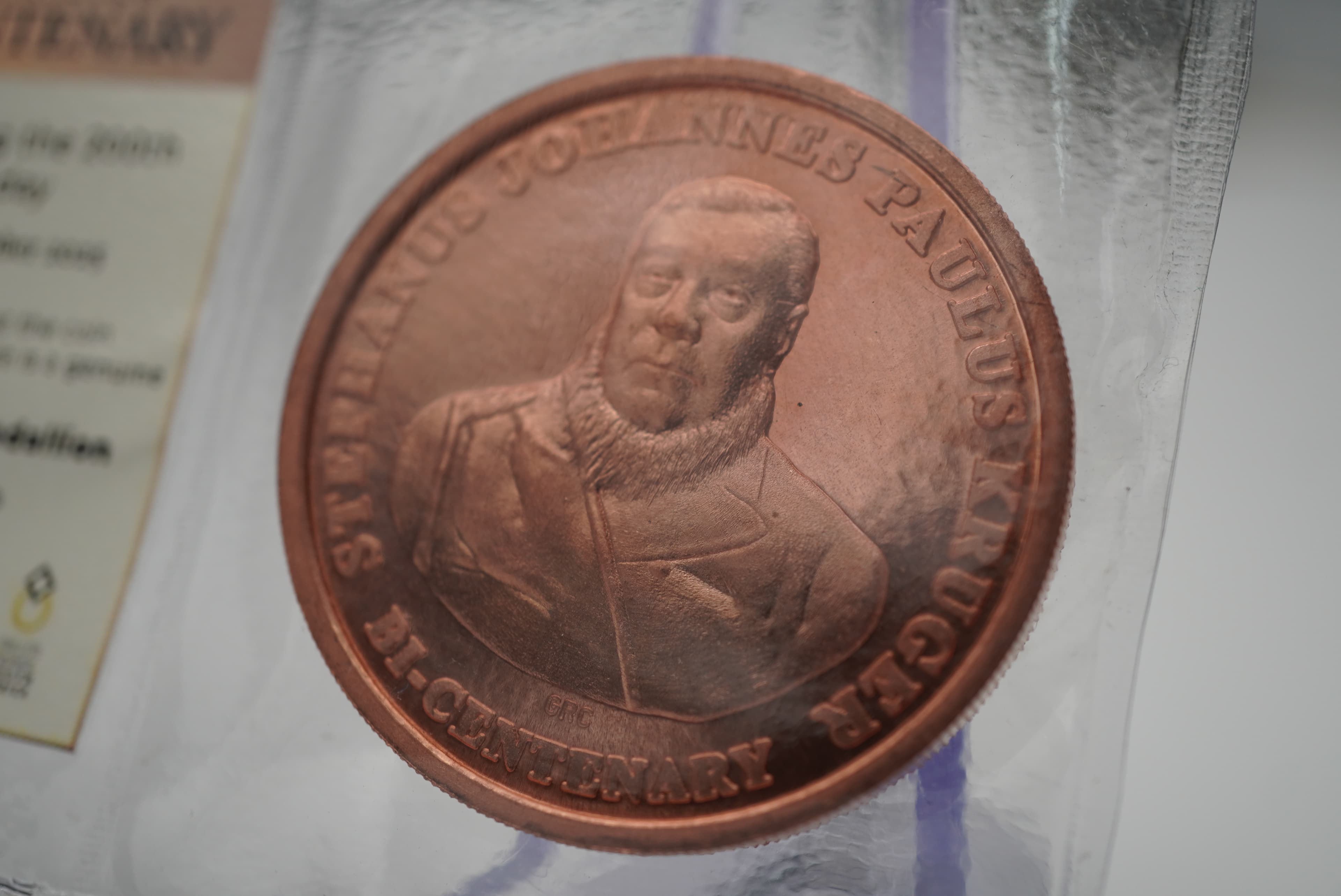 GRC Paul Kruger Bi-Centenary Copper 1oz Medallion