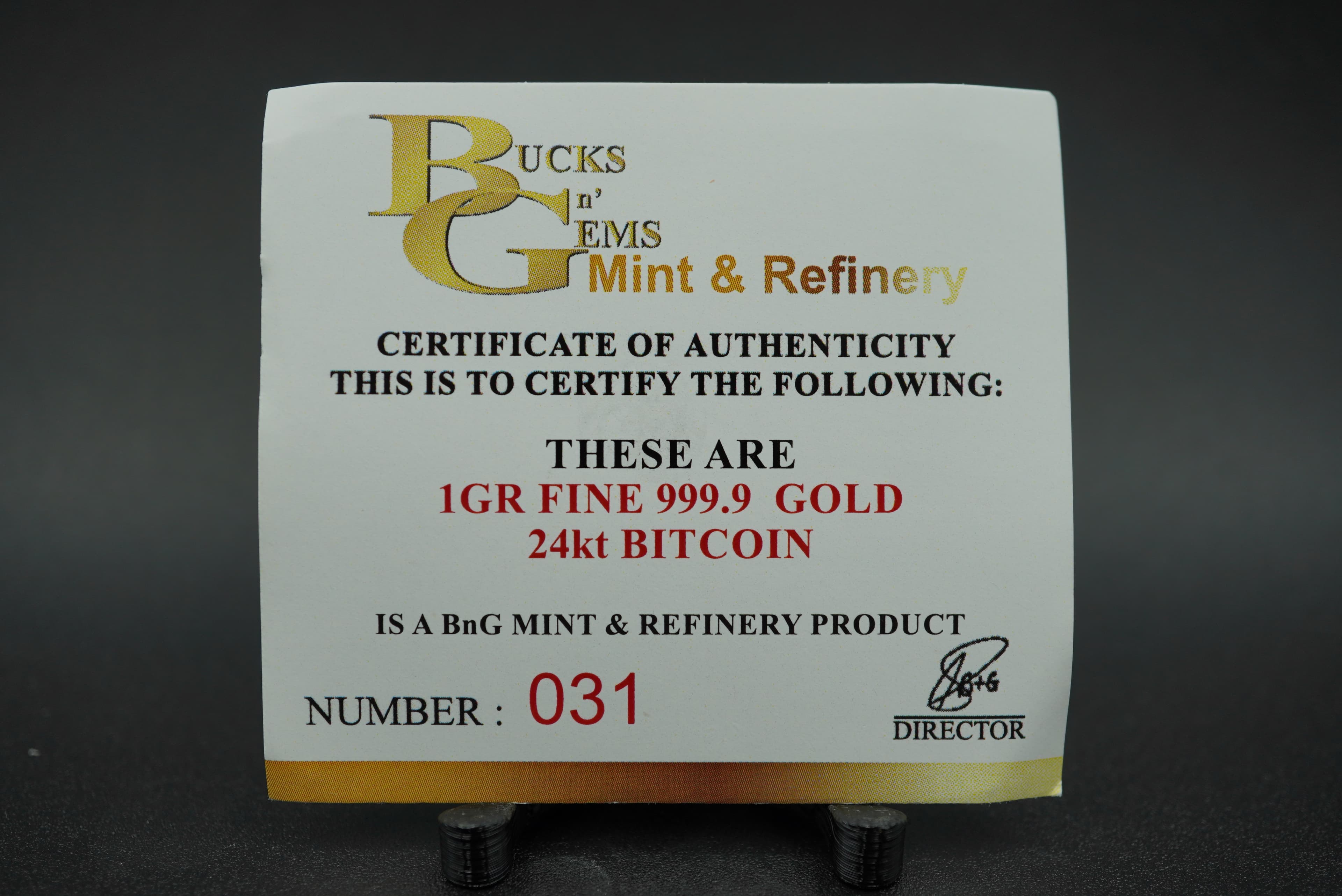 BNG 1g Gold Medallion