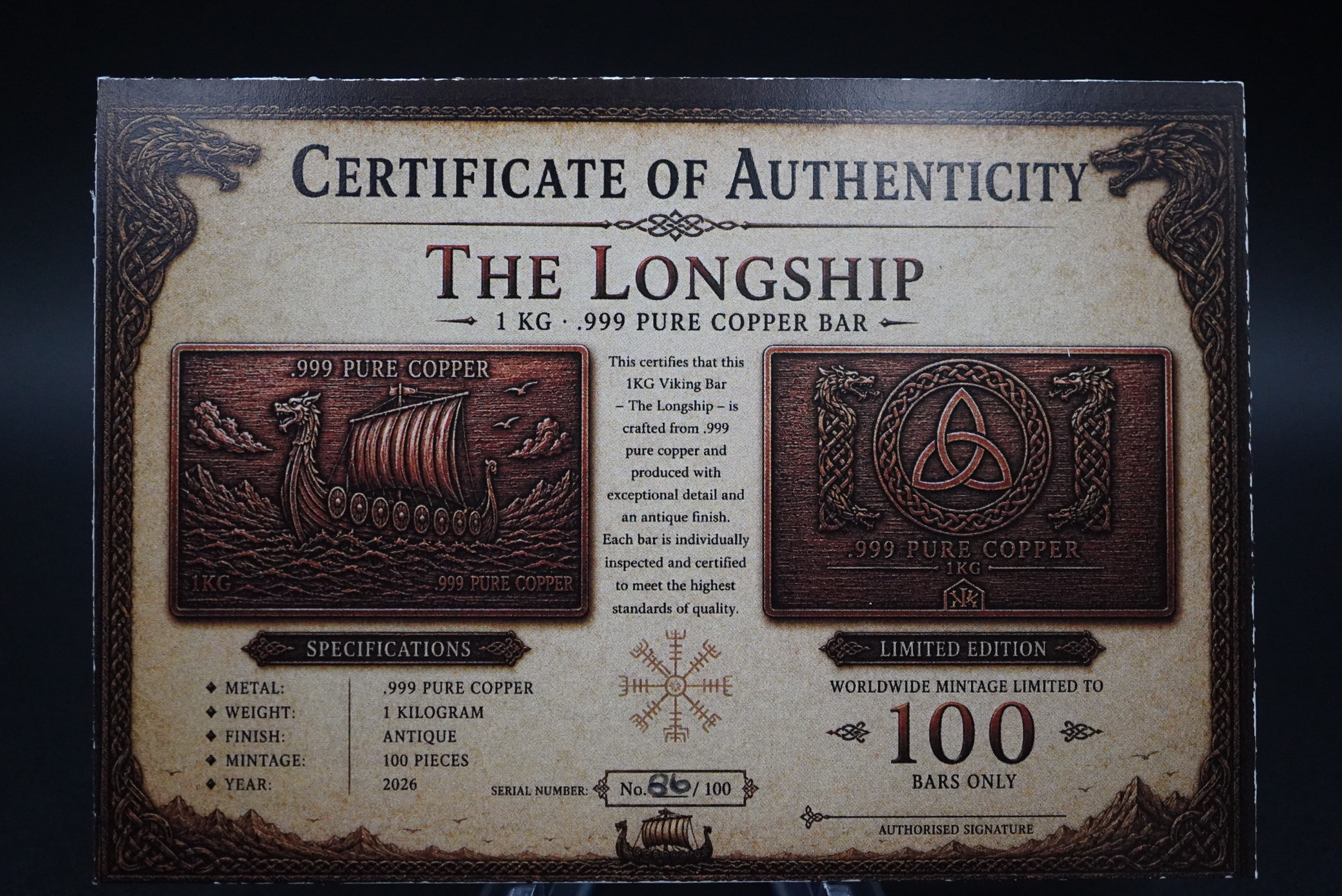 1 KG Viking Copper Bar Antiqued