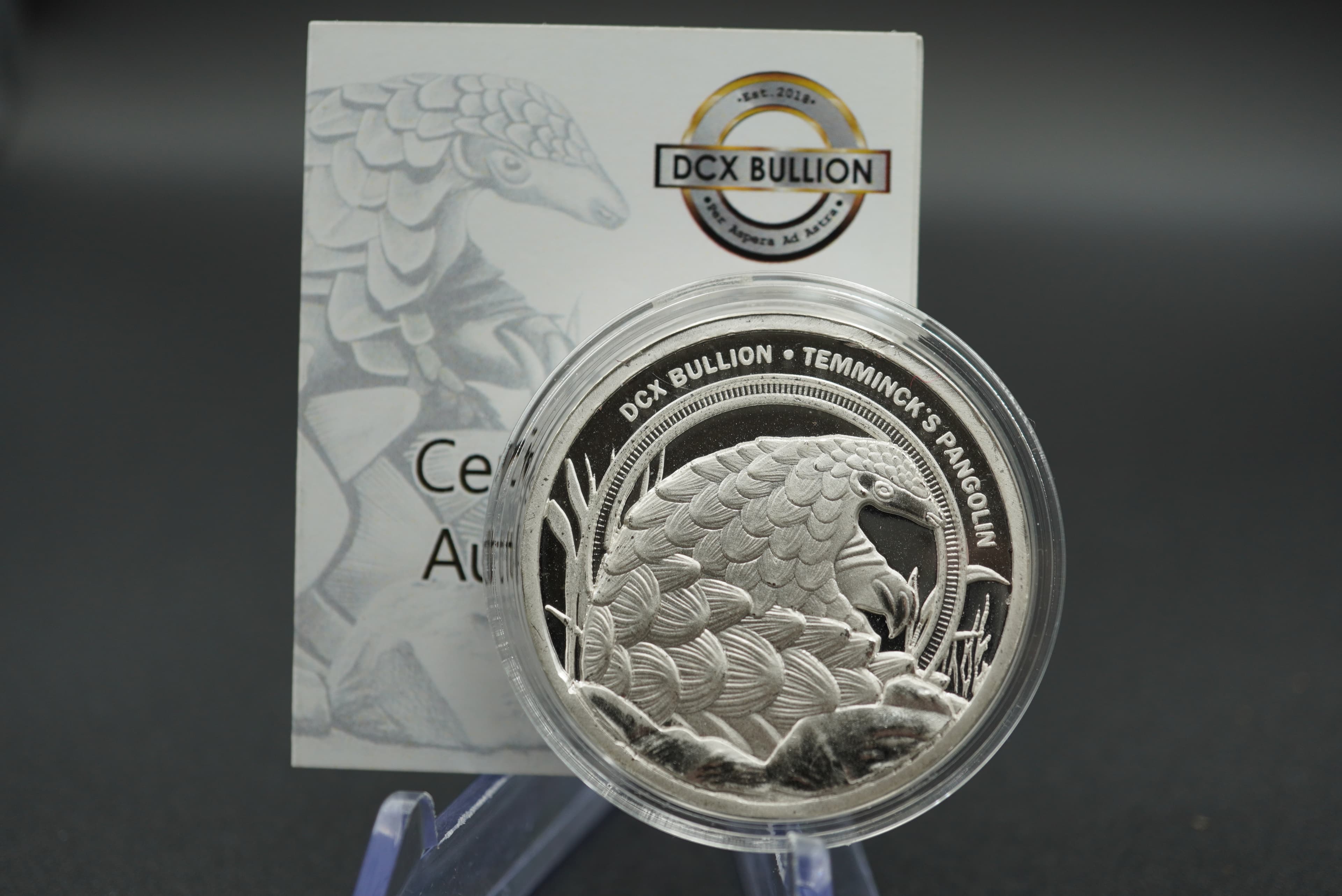 DCX Bullion Temminck's Pangolin silver 1oz coin