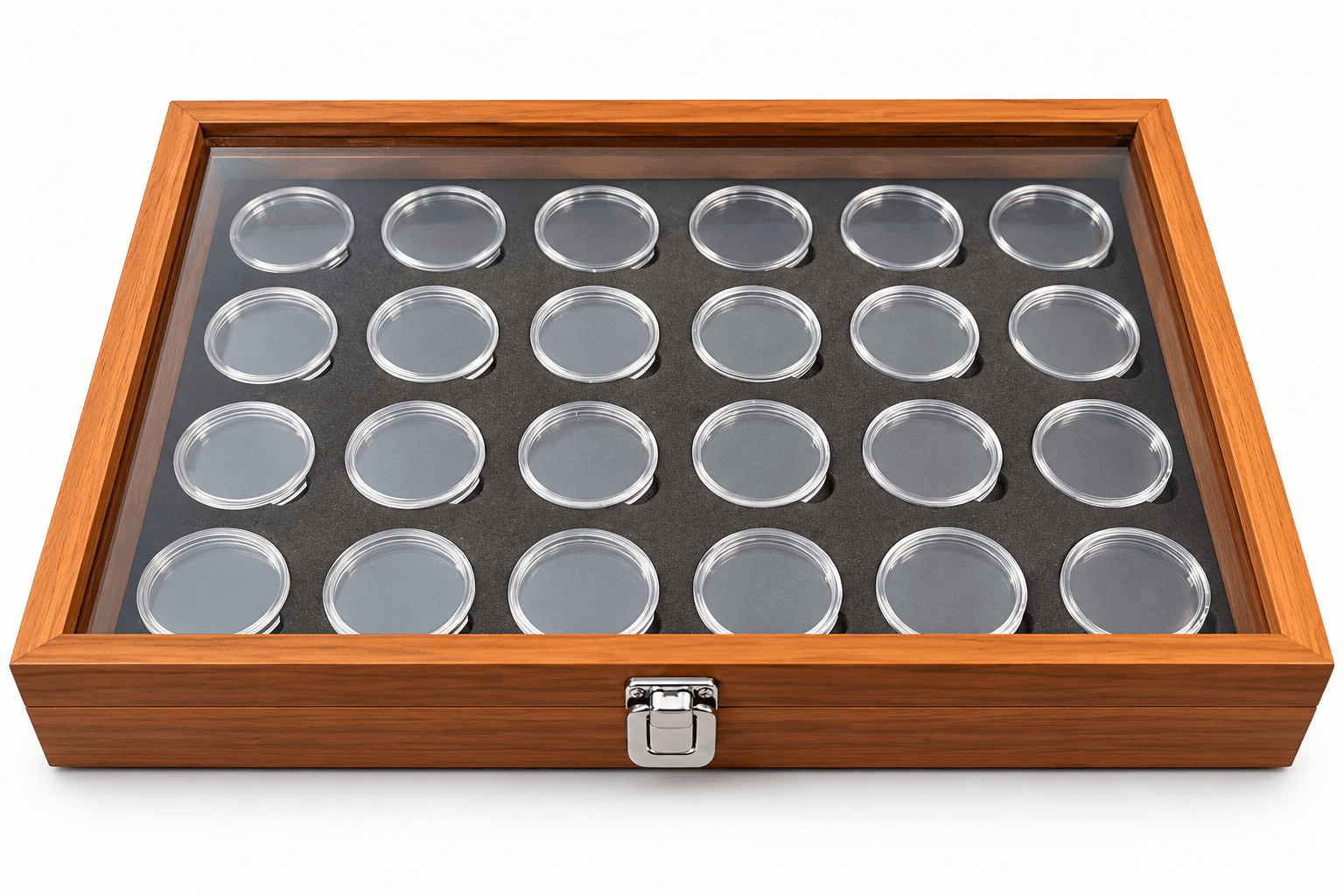 1oz Silver Coin Storage Display Case – 24-Coin Collector Box