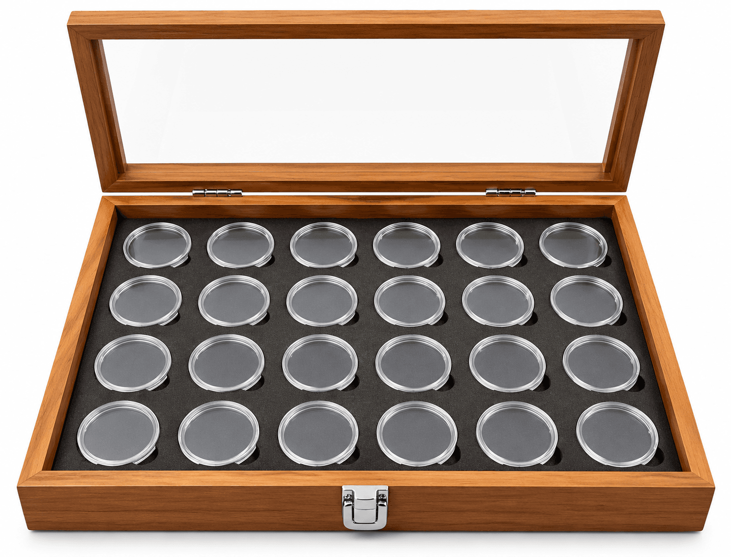 1oz Silver Coin Storage Display Case – 24-Coin Collector Box