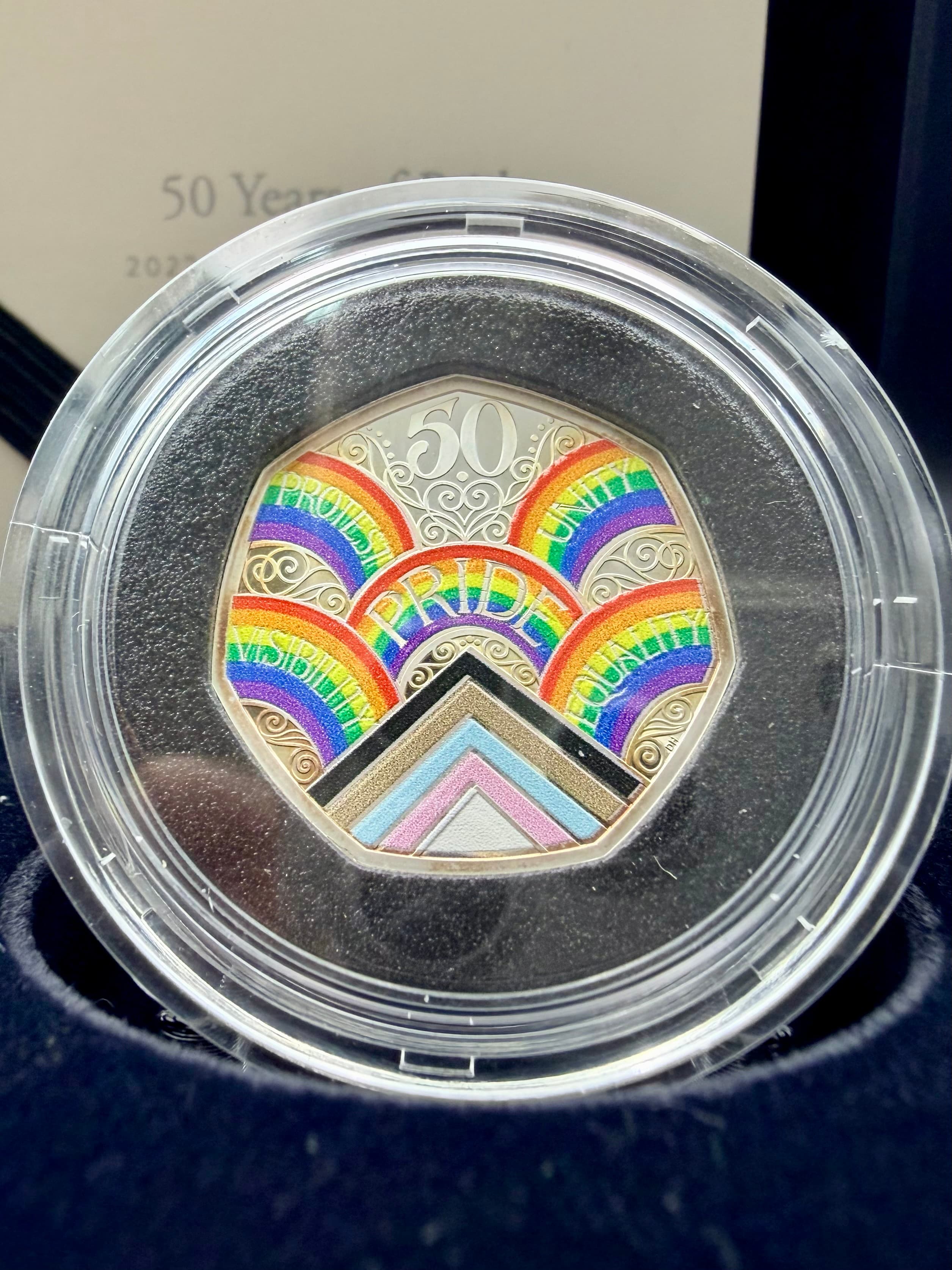 2022 UK 50p Silver Proof 50 Years of Pride Coloured Coin – Royal Mint