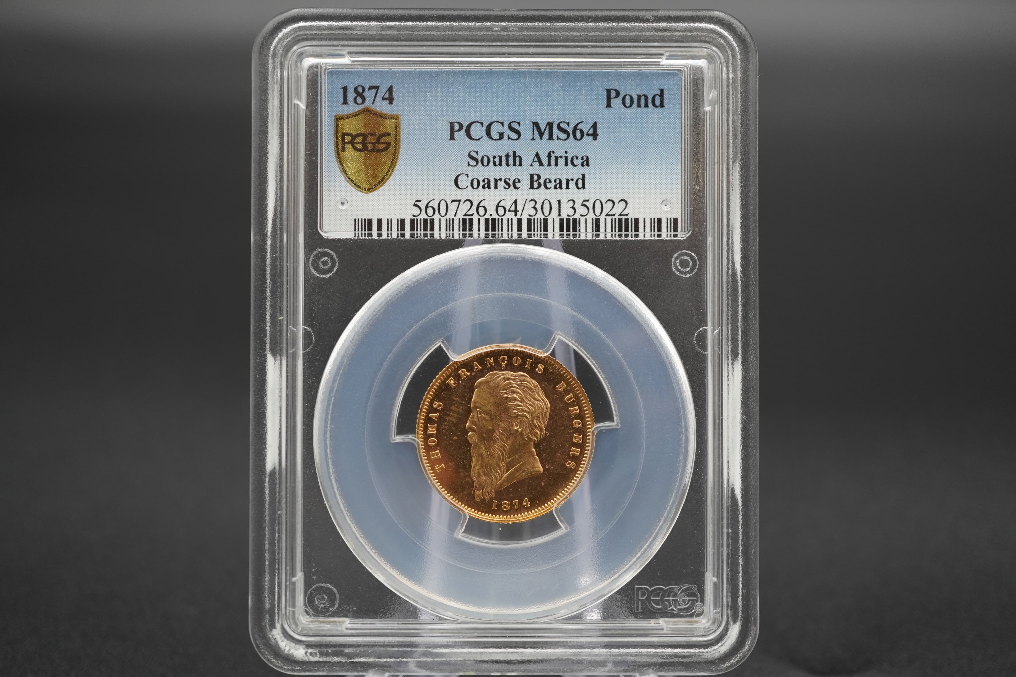 1874 ZAR Burgers Pond Coarse Beard (MS64)- Highest Offer R999 999, No Deal
