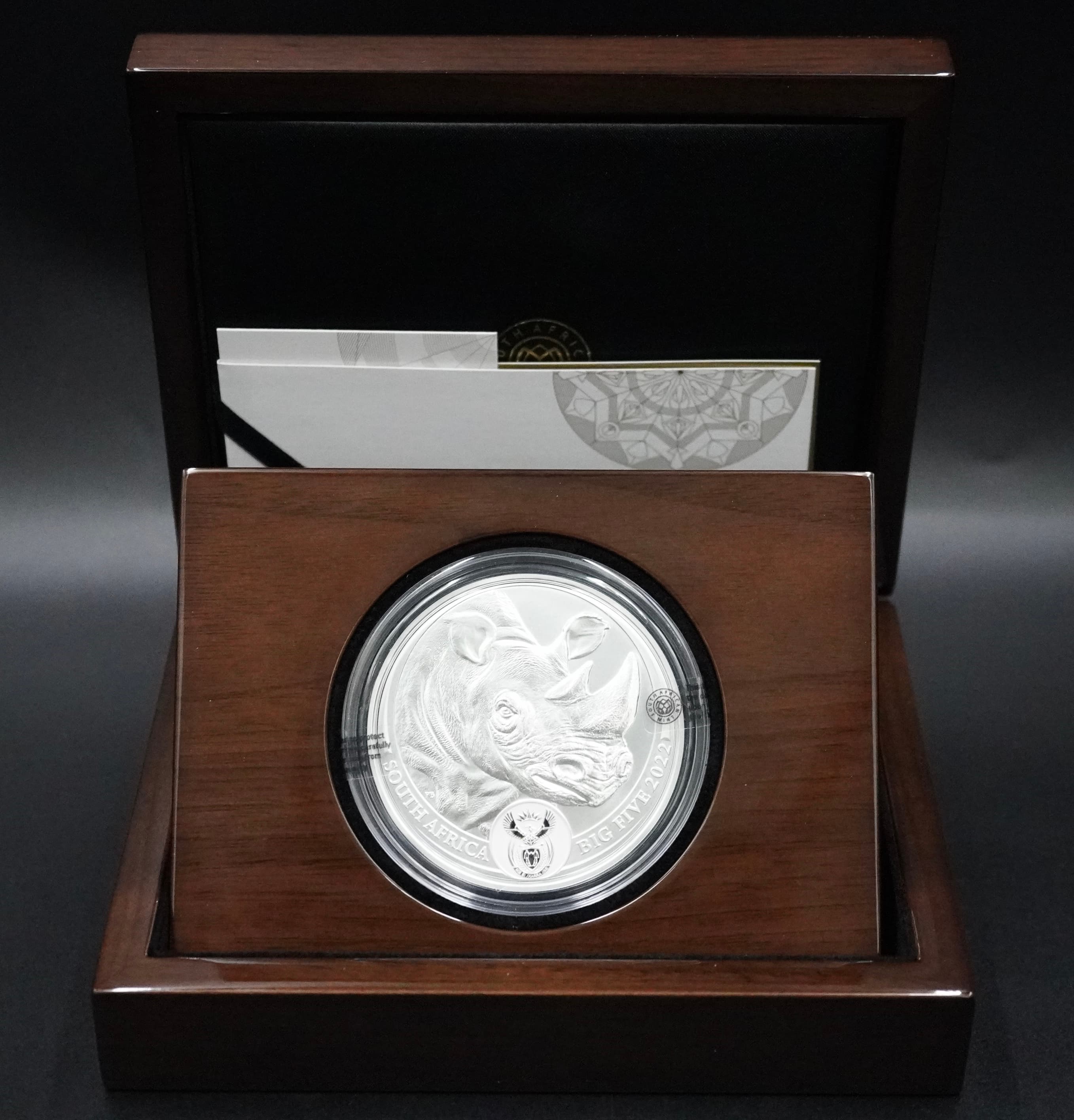 2022 R5 5oz Fine-Silver Brilliant Uncirculated Coin Africa's Big Five - Rhino, Series II